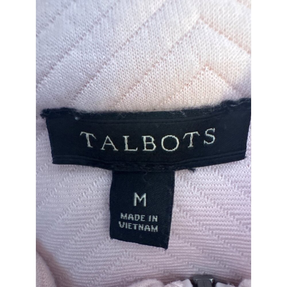 Talbots Medium Quilted M Colorblock Half-Zip Pink Black Pullover Sweater - Picture 4 of 14